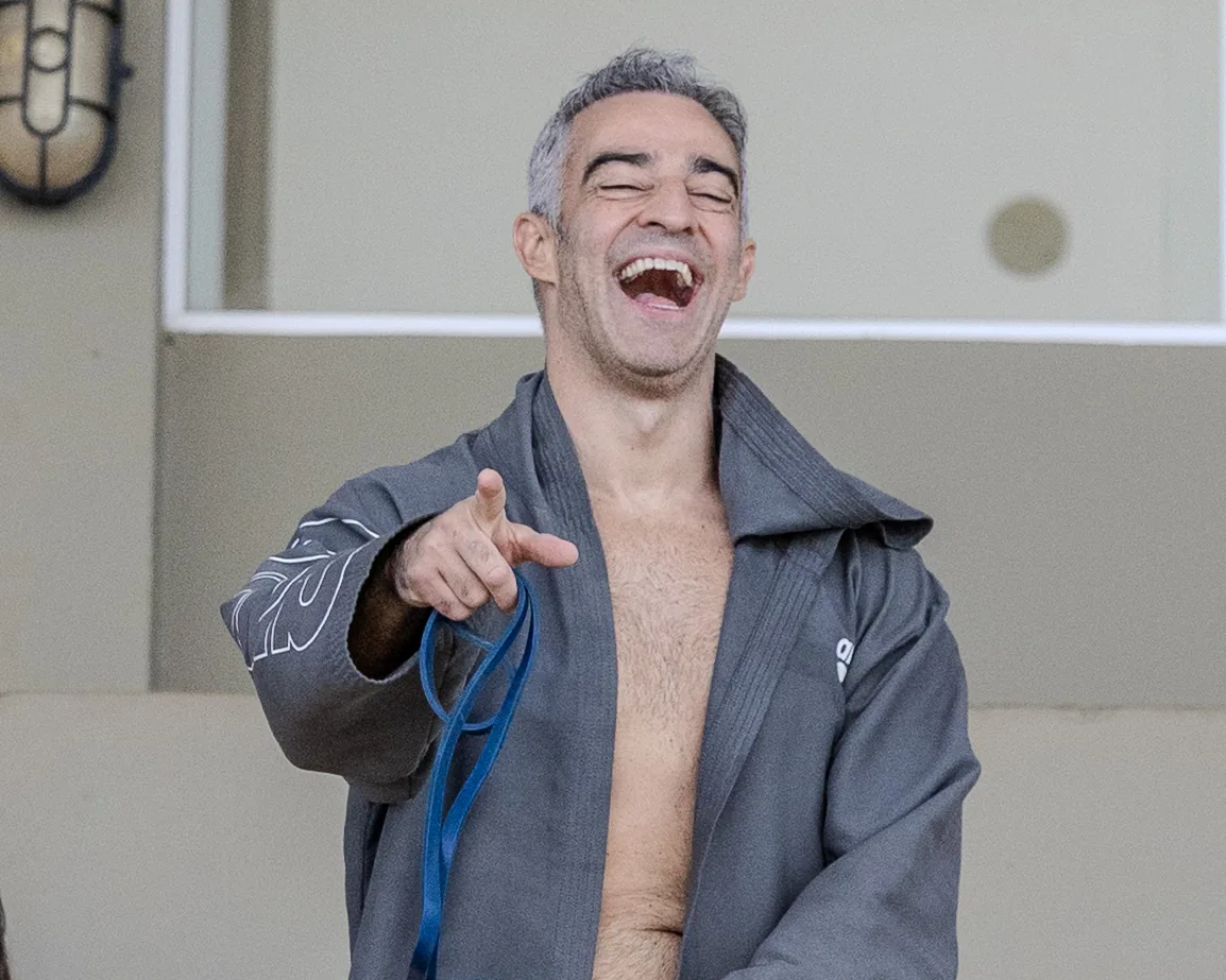Atleta master rindo
